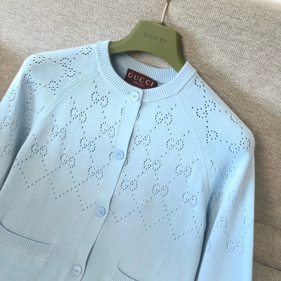 26SS NEW Hollow diamond knitted cardigan