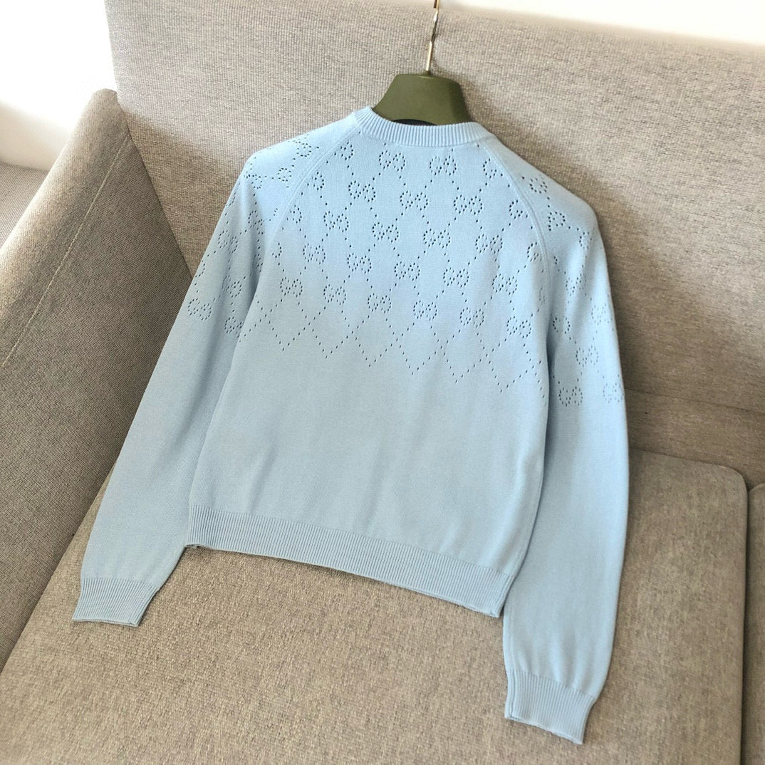 26SS NEW Hollow diamond knitted cardigan