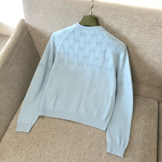 26SS NEW Hollow diamond knitted cardigan