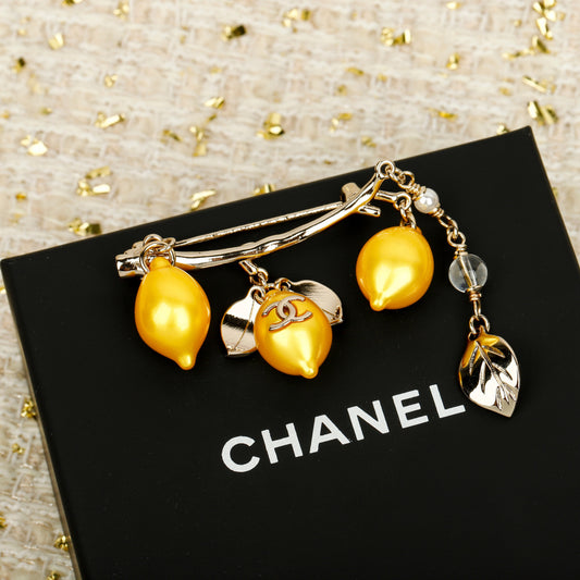 26SS NEW Lemon Double C Brooch