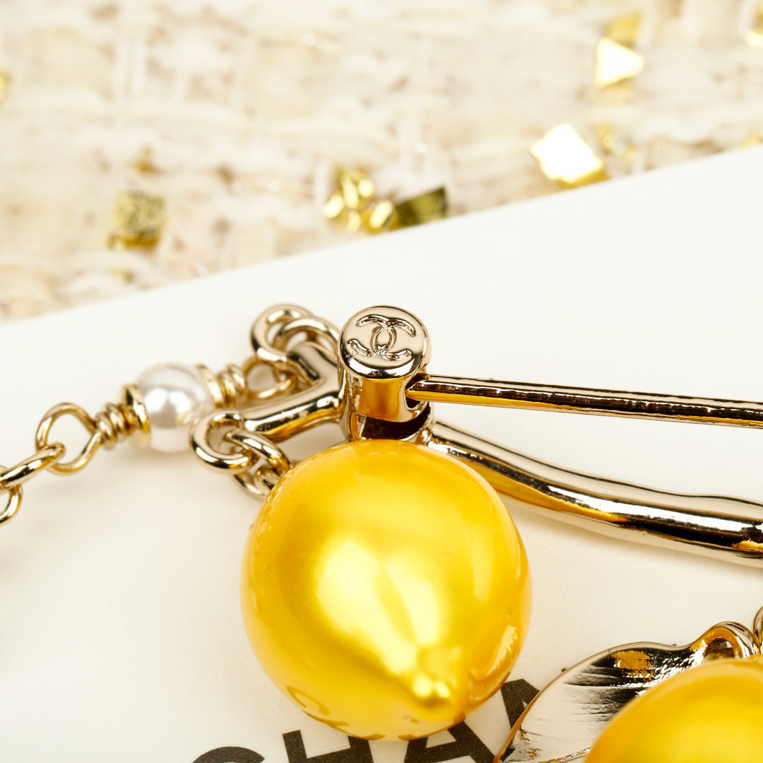 26SS NEW Lemon Double C Brooch