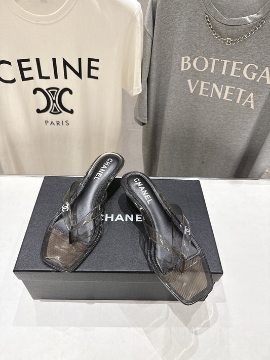 26SS NEW Transparent flip-flops beach slippers