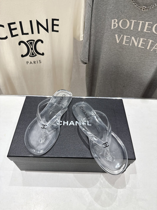 26SS NEW Transparent flip-flops beach slippers
