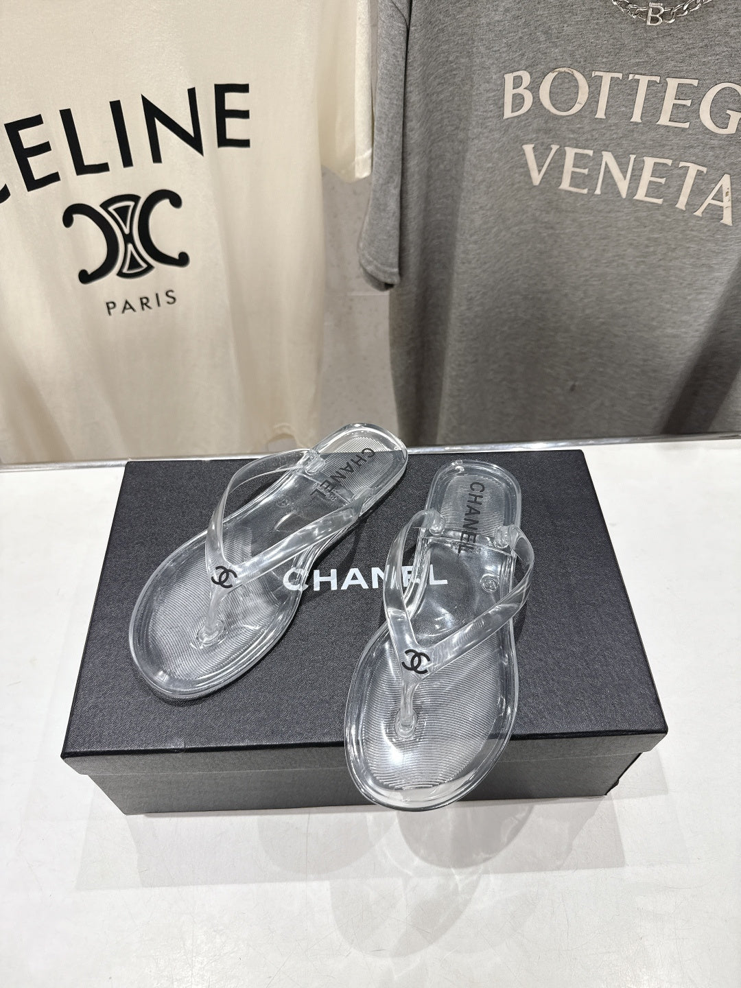 26SS NEU Transparente Flip-Flops Strandsandalen