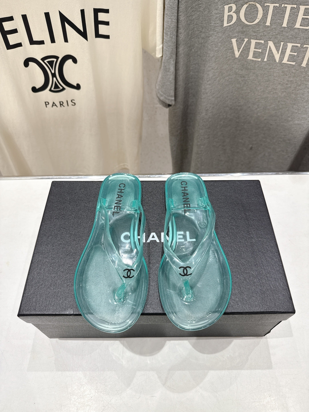 26SS NEU Transparente Flip-Flops Strandsandalen