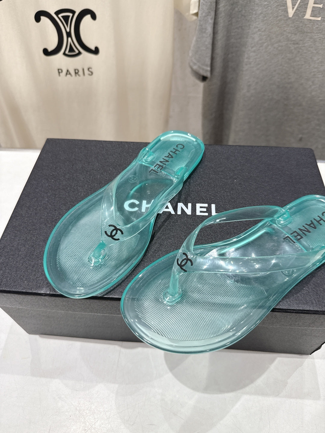 26SS NEU Transparente Flip-Flops Strandsandalen