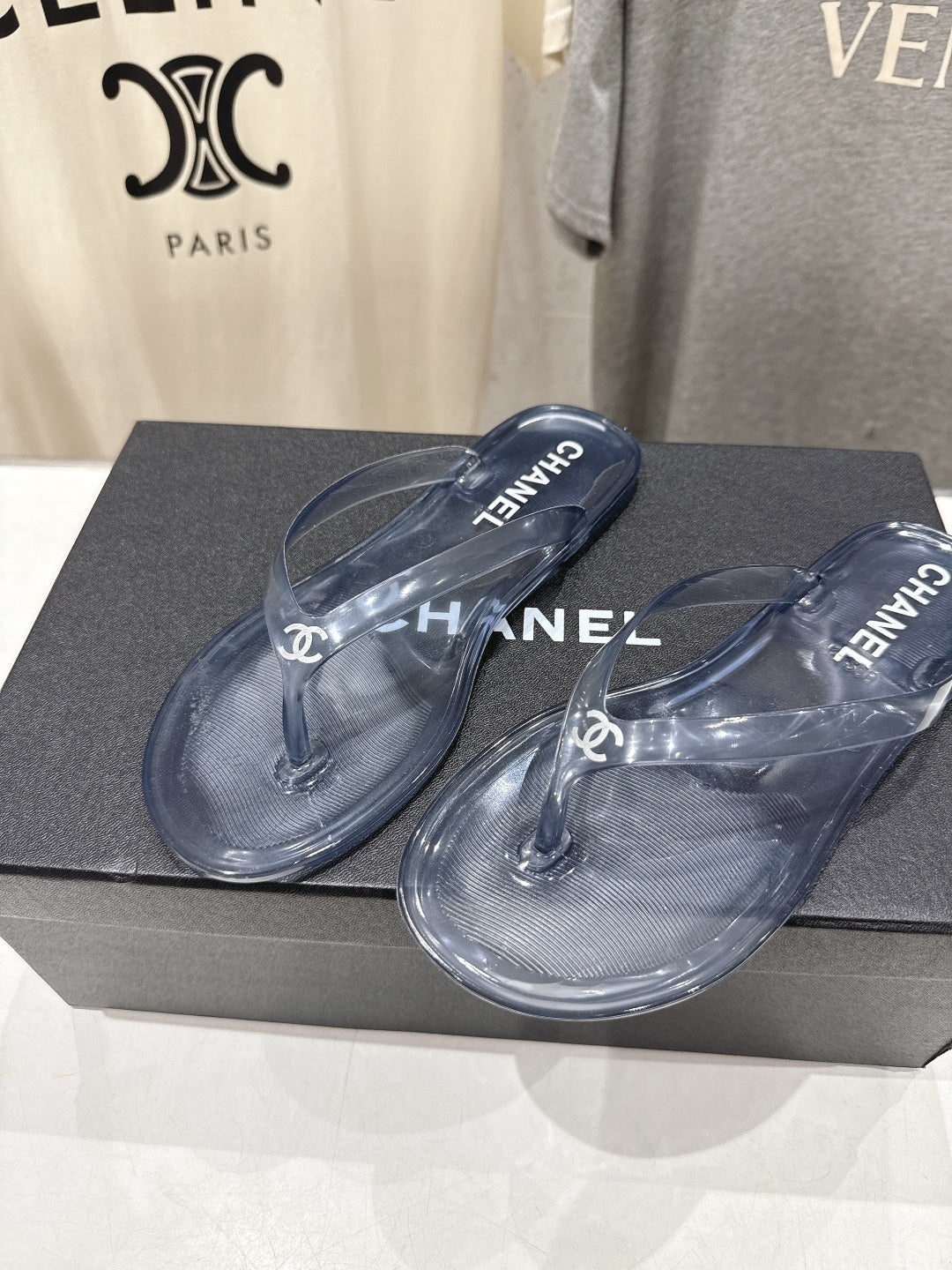 26SS NEU Transparente Flip-Flops Strandsandalen
