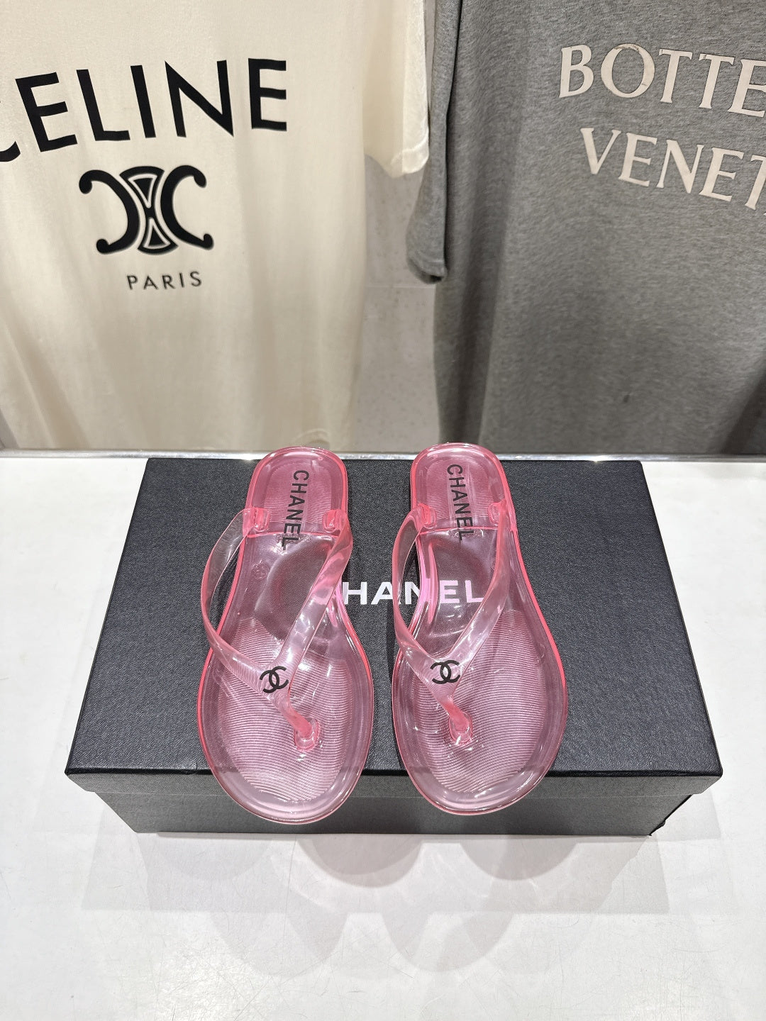 26SS NEU Transparente Flip-Flops Strandsandalen