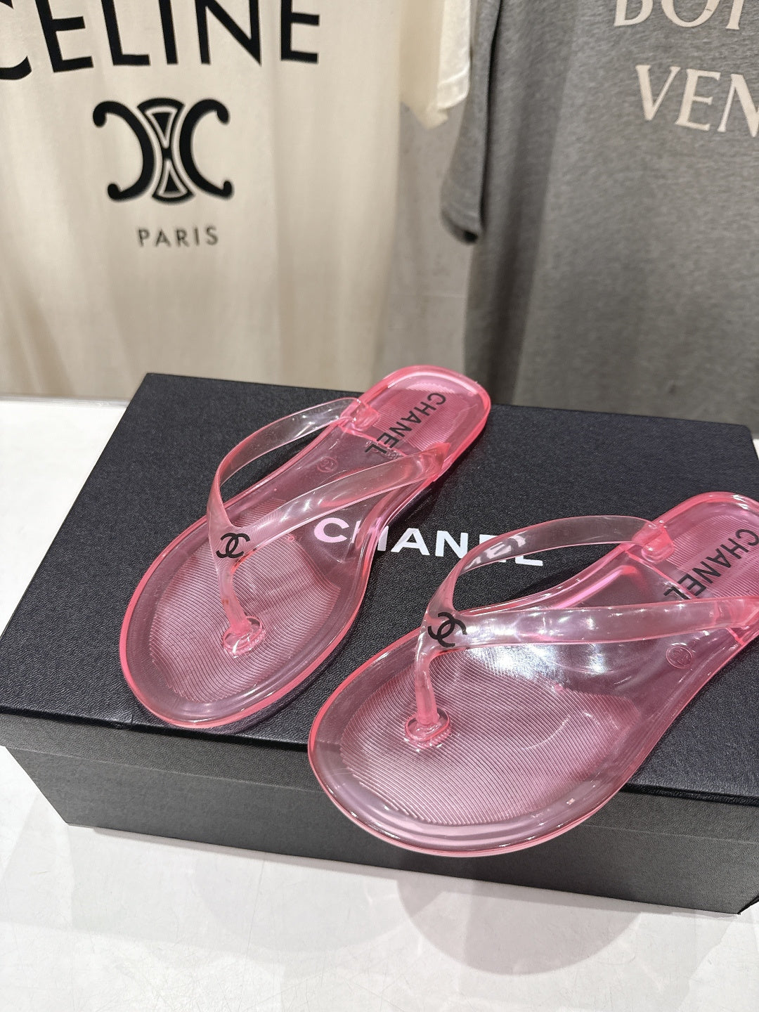 26SS NEU Transparente Flip-Flops Strandsandalen