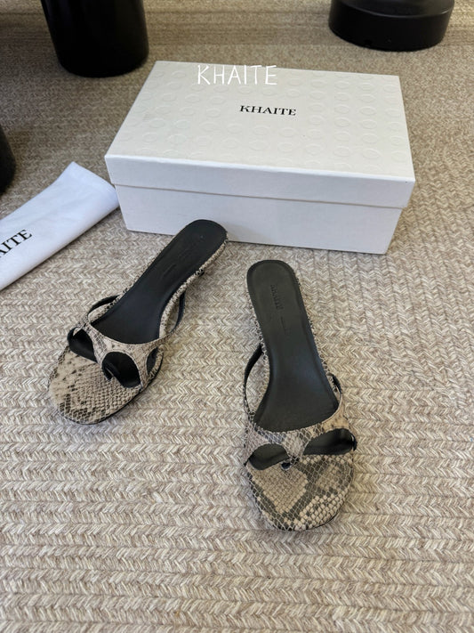 26SS NEW Flat square toe mules flip-flop sandals and slippers