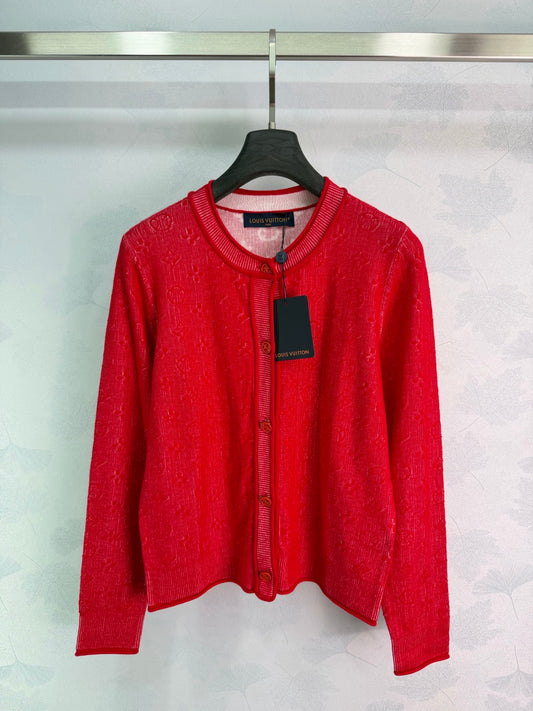 26SS NEW red knitted cardigan