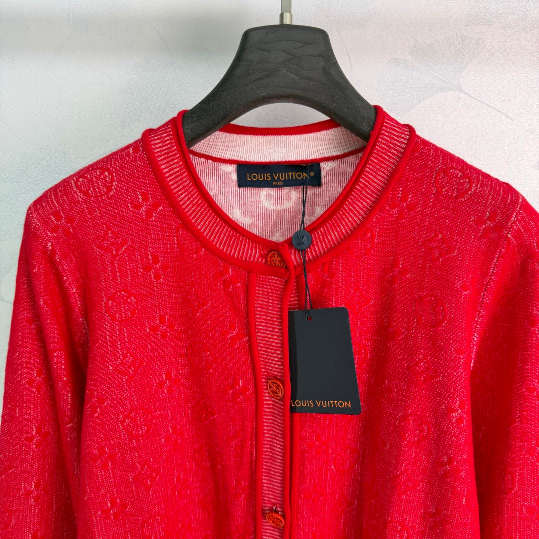 26SS NEW red knitted cardigan