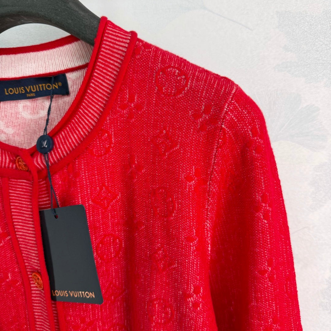 26SS NEW red knitted cardigan