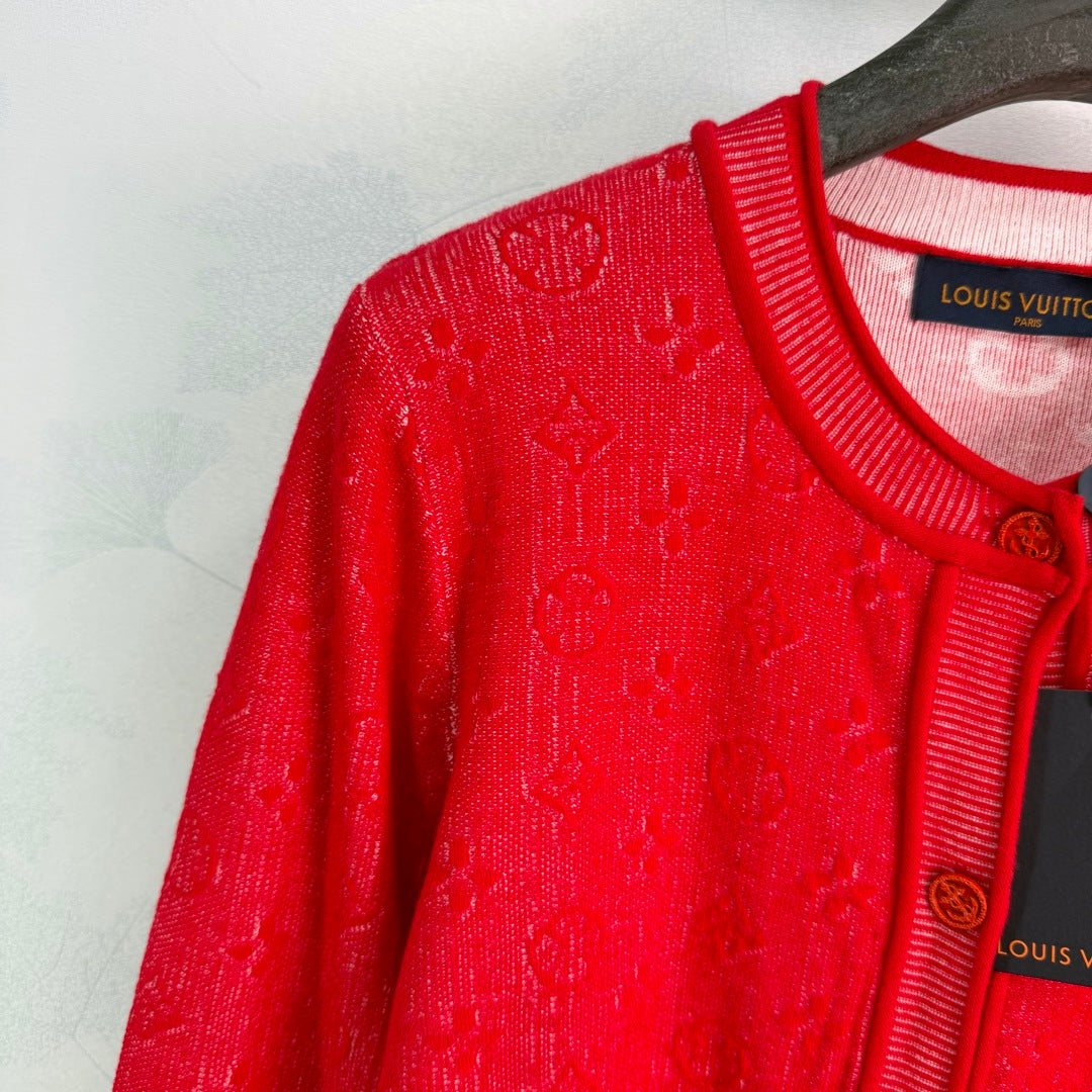 26SS NEW red knitted cardigan