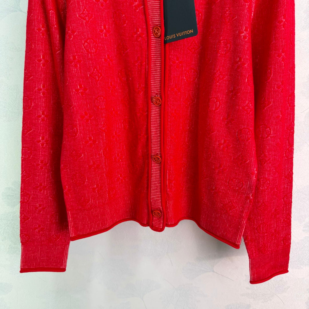 26SS NEW red knitted cardigan