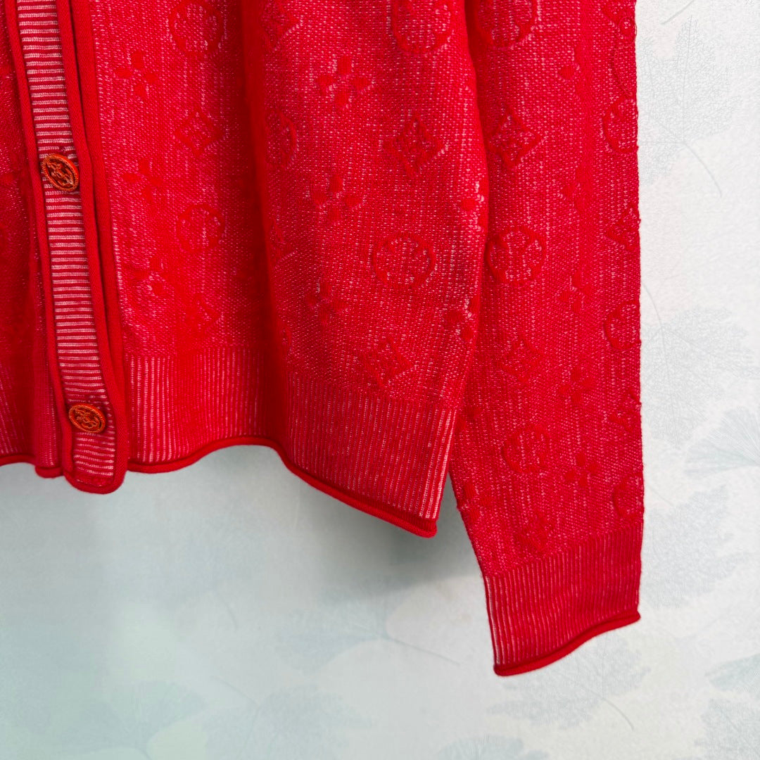 26SS NEW red knitted cardigan