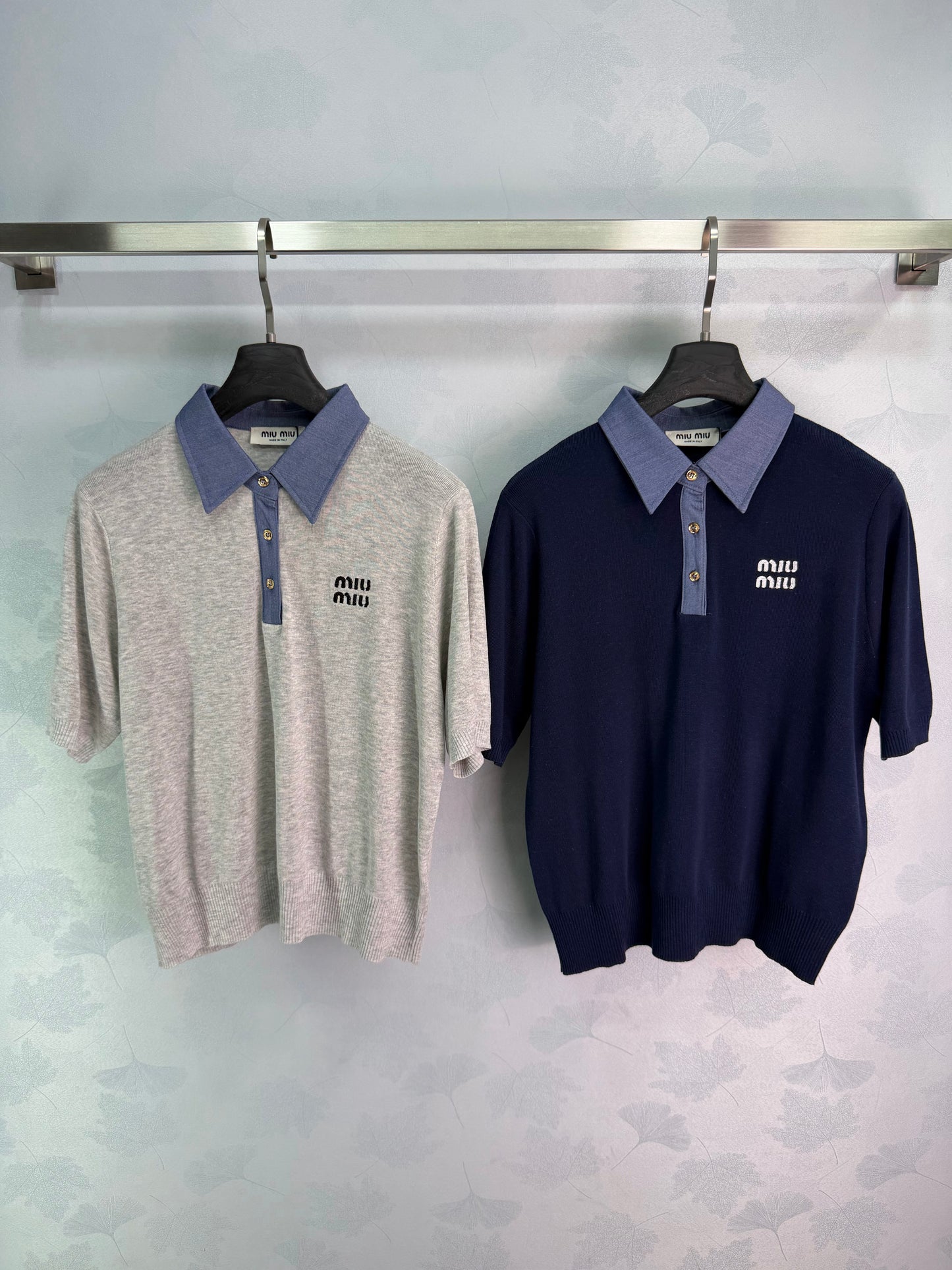 26SS NEW Color Block Knitted Polo Shirt