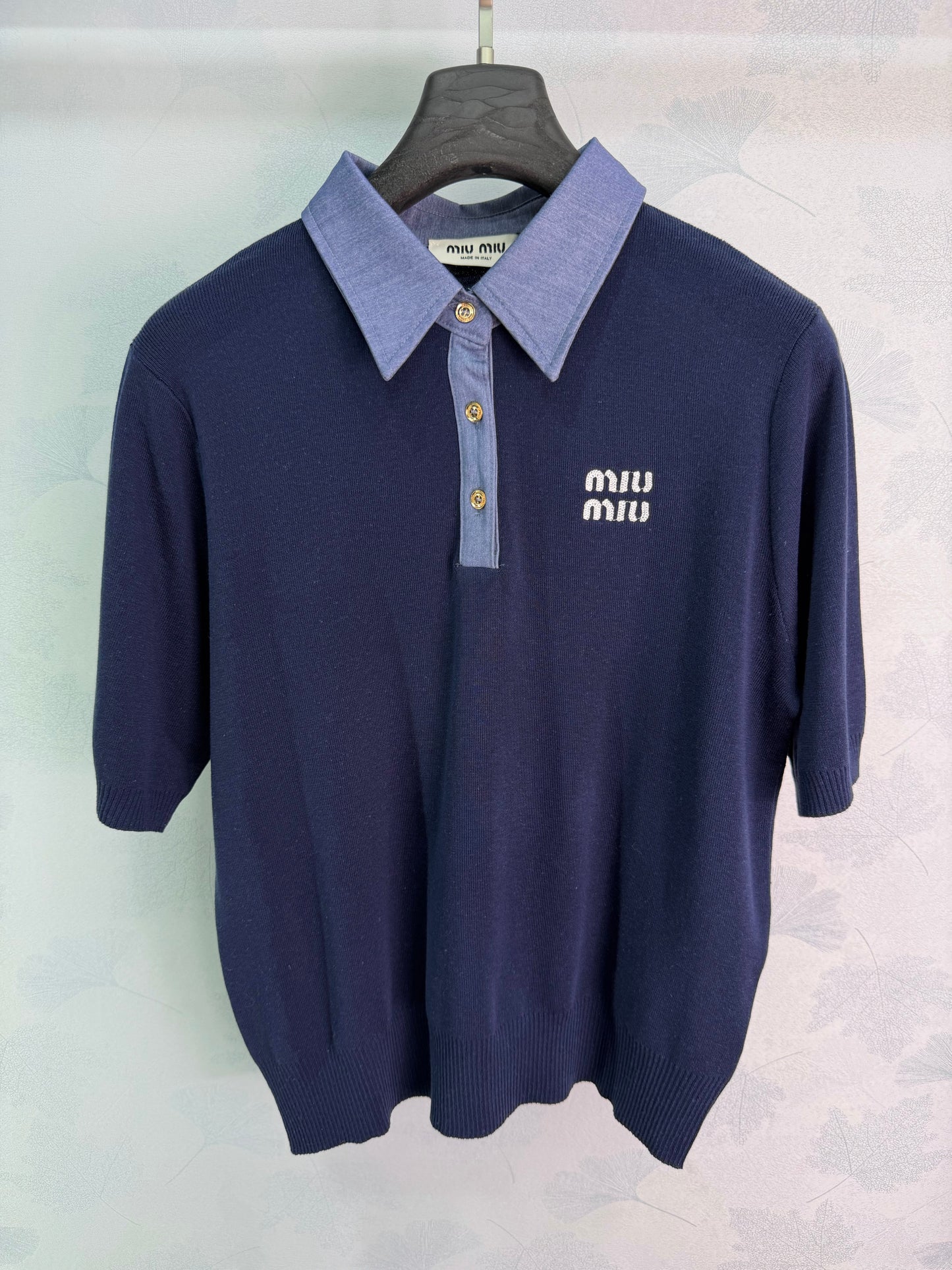 26SS NEW Color Block Knitted Polo Shirt