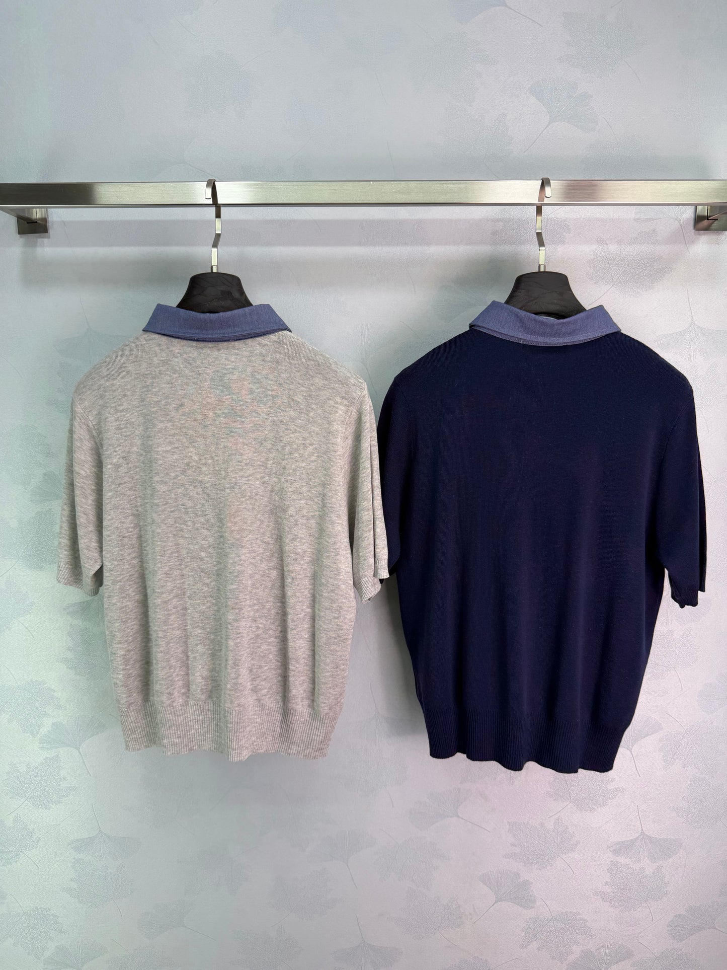 26SS NEW Color Block Knitted Polo Shirt