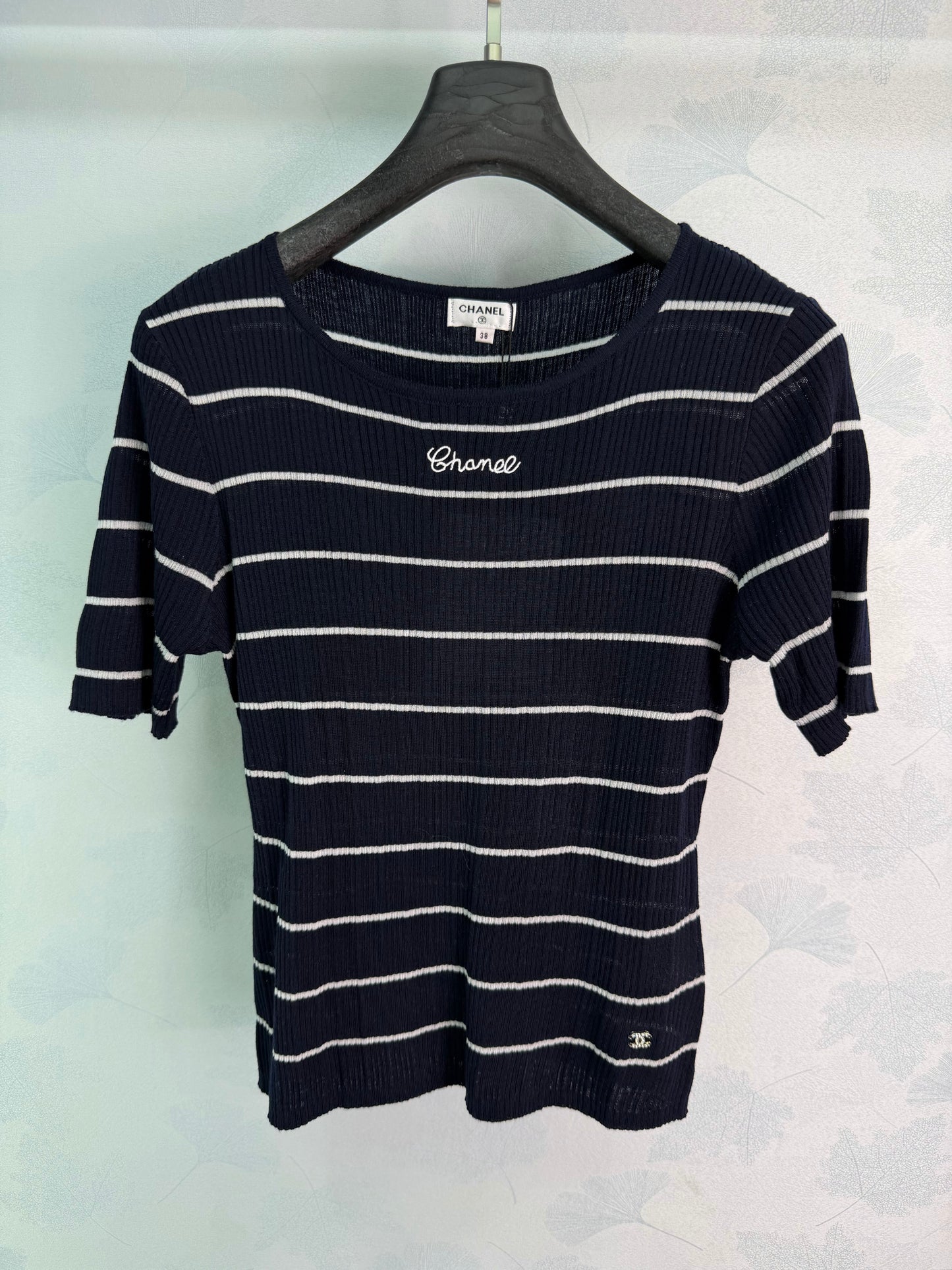 26SS NEW Ultra-thin breathable striped knitted short sleeves