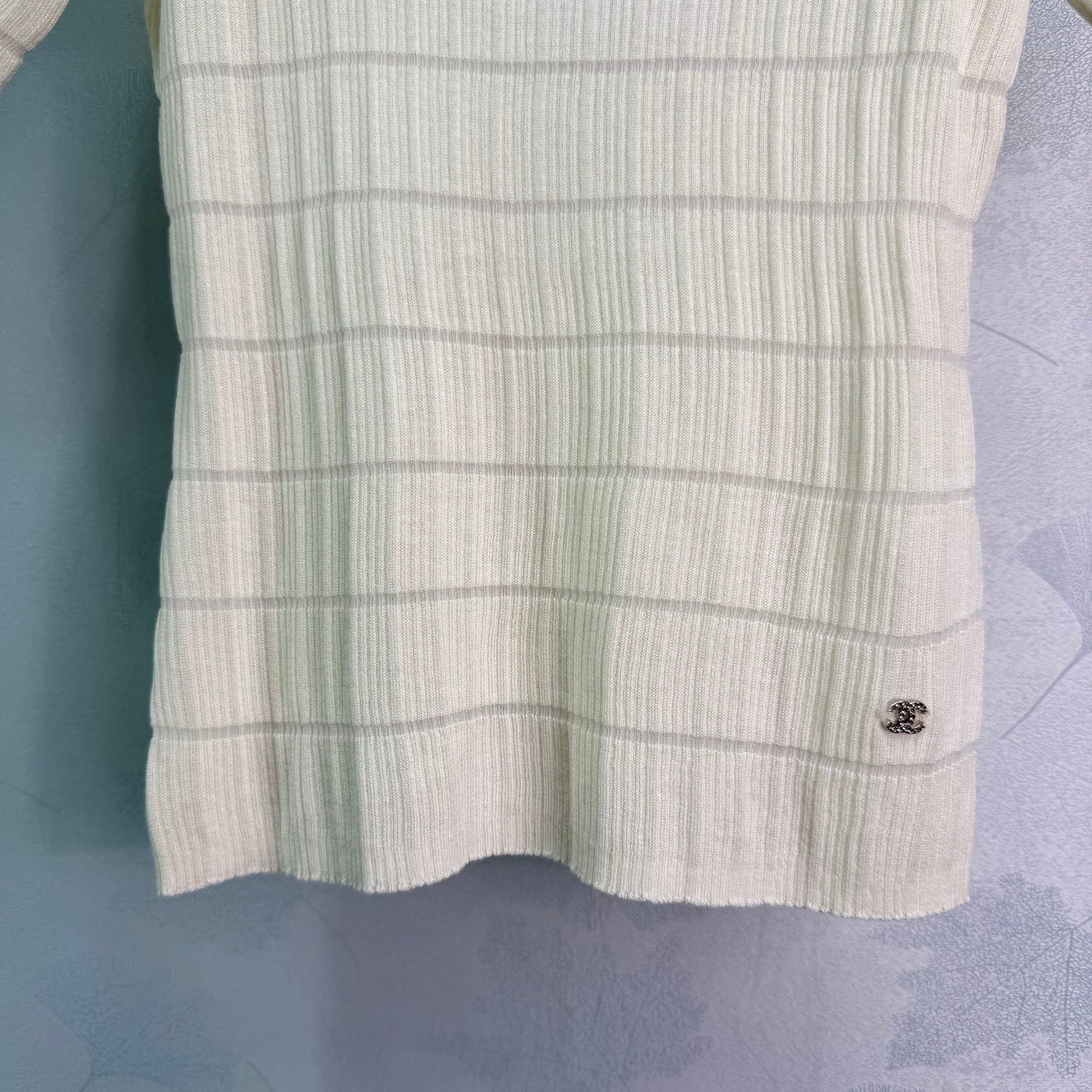26SS NEW Ultra-thin breathable striped knitted short sleeves