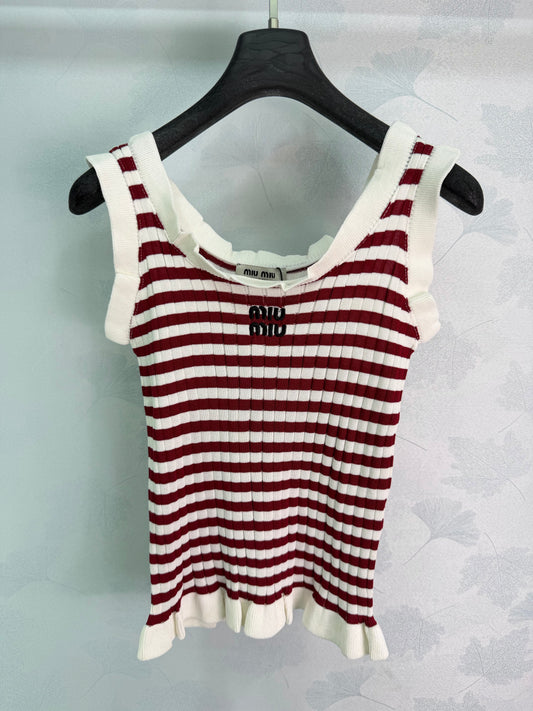 26SS NEW Striped knitted vest