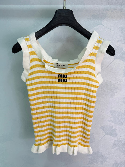 26SS NEW Striped knitted vest