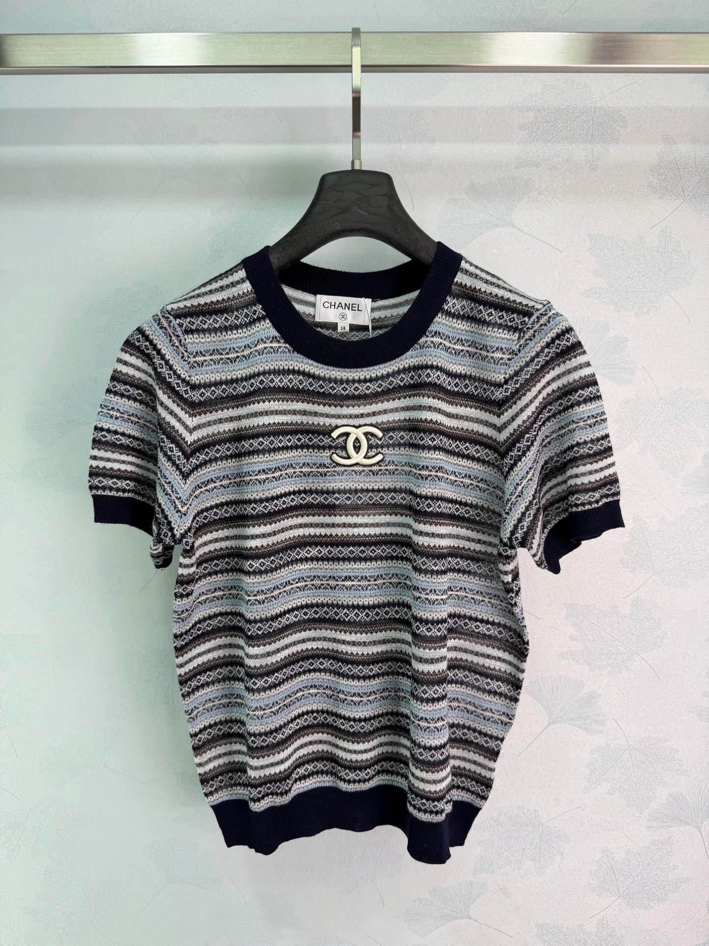 26SS NEW Striped knitted short sleeves