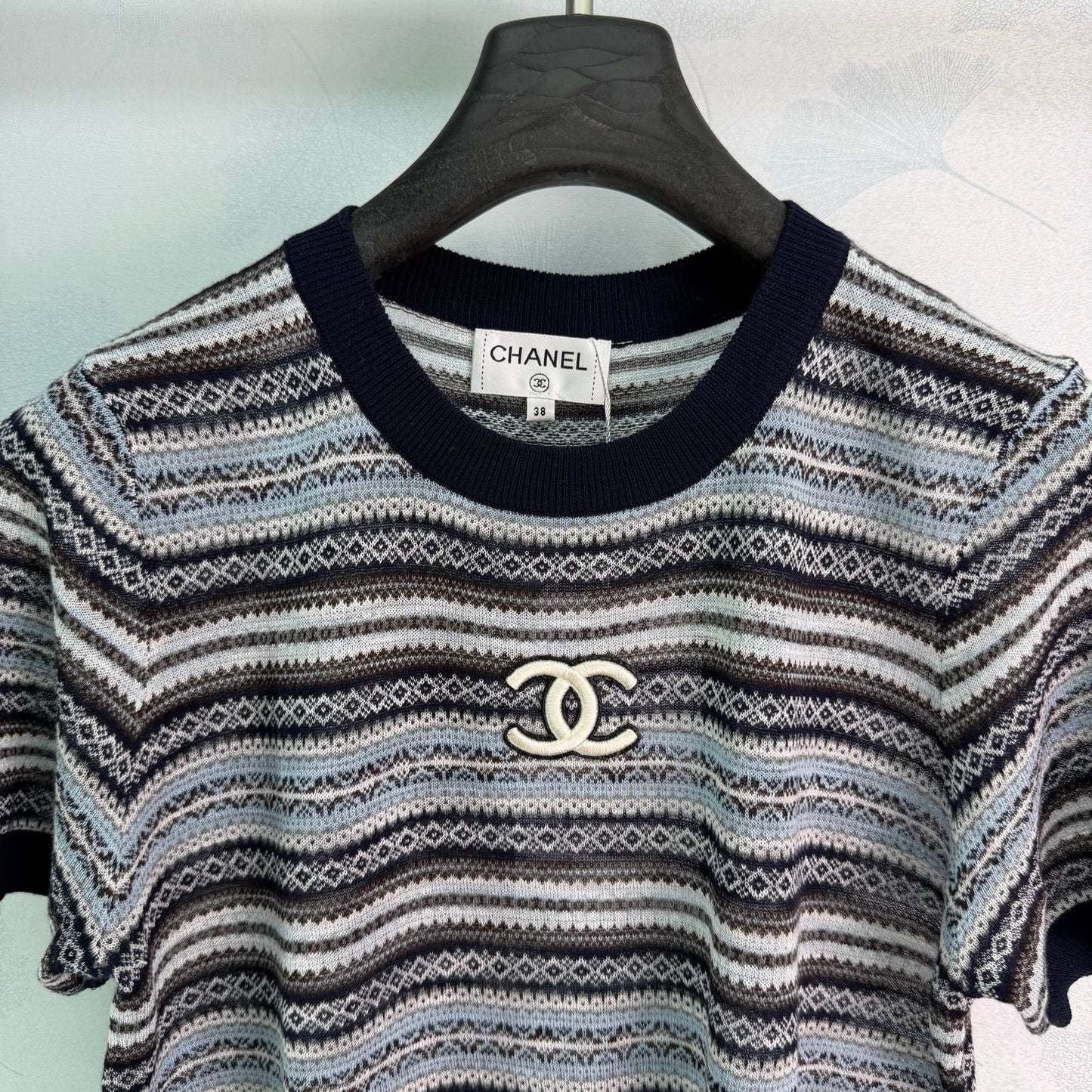 26SS NEW Striped knitted short sleeves