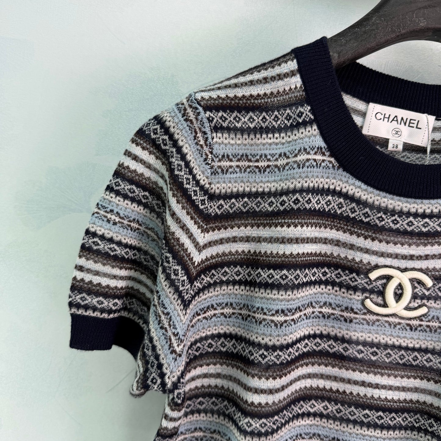 26SS NEW Striped knitted short sleeves