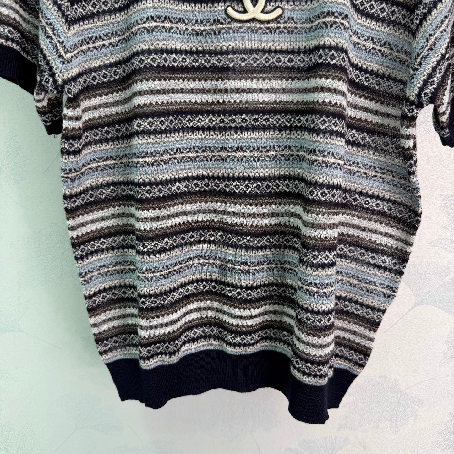 26SS NEW Striped knitted short sleeves