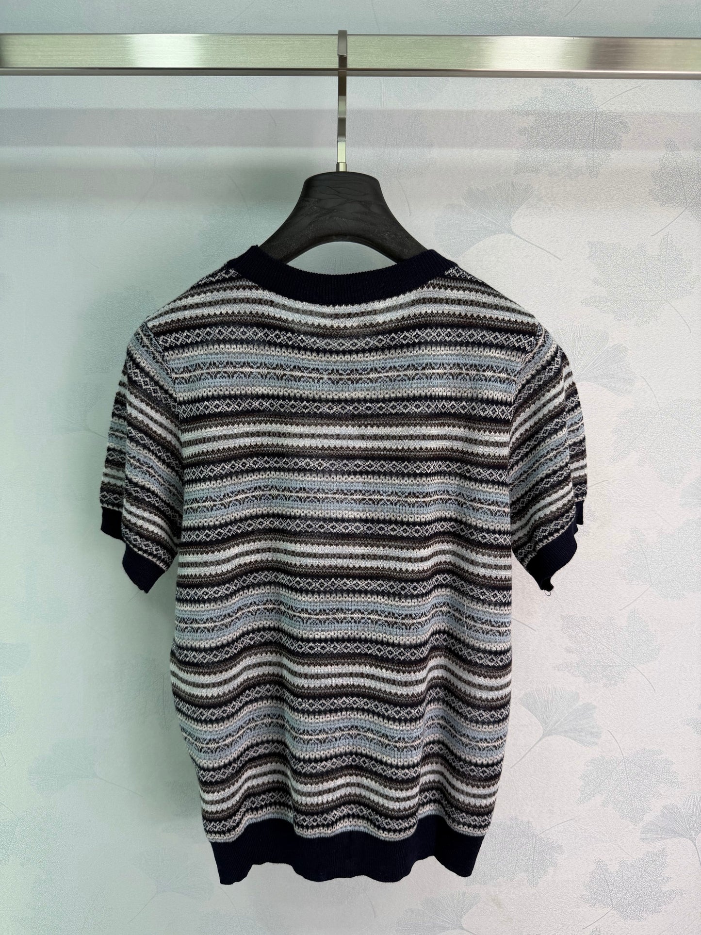 26SS NEW Striped knitted short sleeves