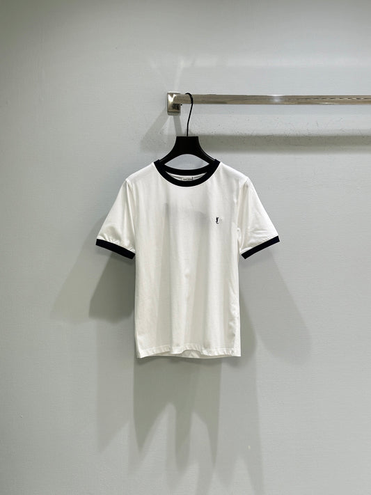 26SS NEW Round neck T-shirt with micro logo embroidery on the chest