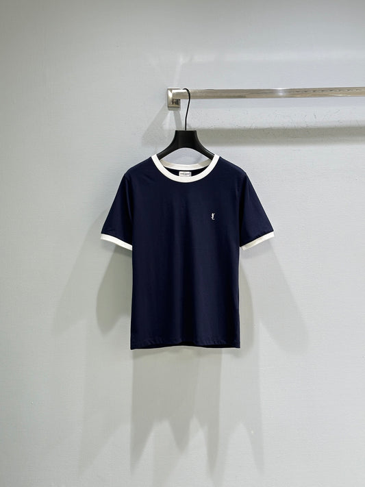 26SS NEW Round neck T-shirt with micro logo embroidery on the chest