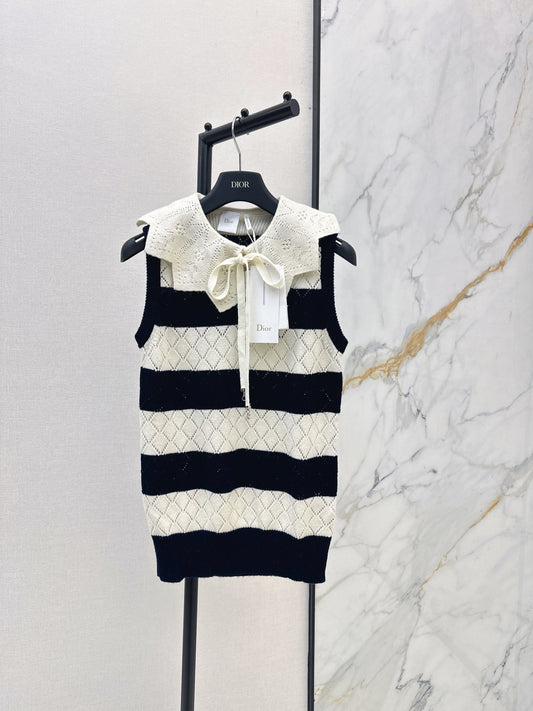 26SS NEW Hollow lace knitted vest