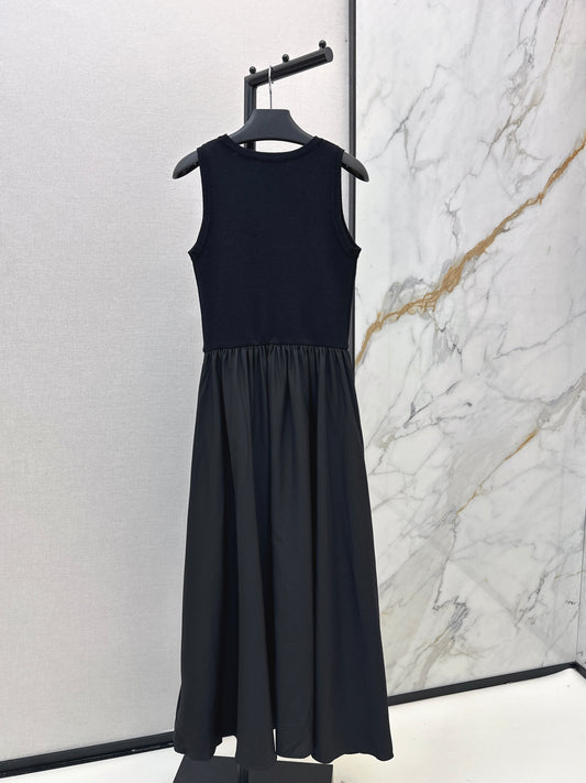 26SS NEW Spliced long sleeveless dress