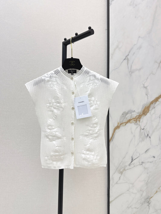 26SS NEW Medieval style stand collar drop shoulder hollow top