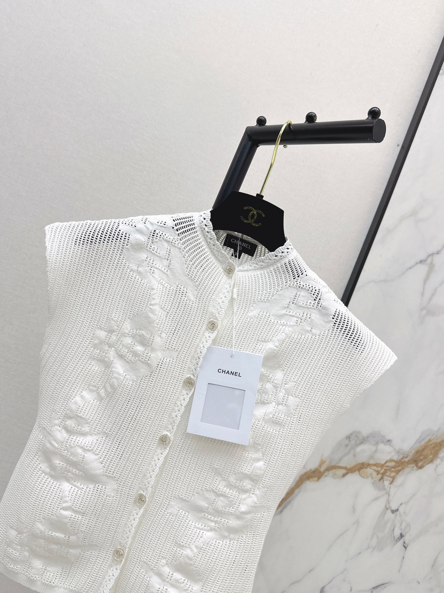 26SS NEW Medieval style stand collar drop shoulder hollow top