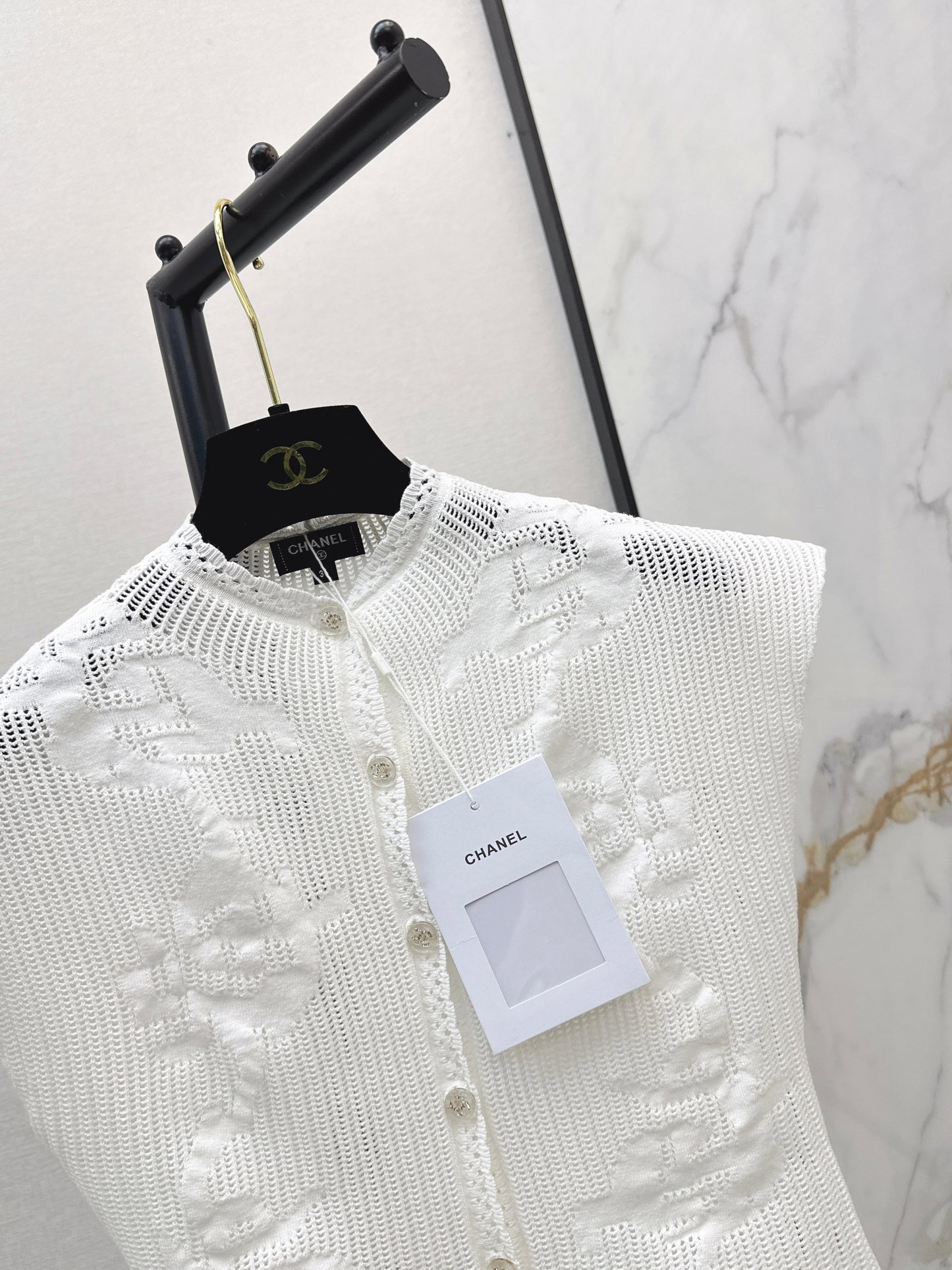 26SS NEW Medieval style stand collar drop shoulder hollow top