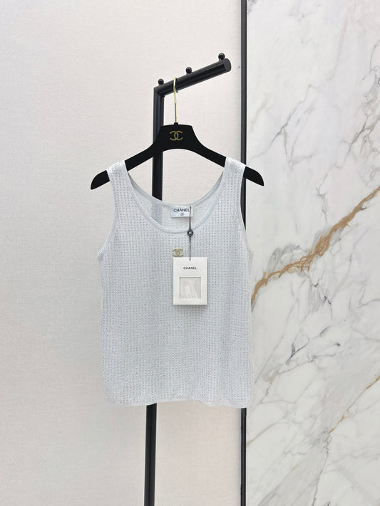 26SS NEW Hot rhinestone knitted vest