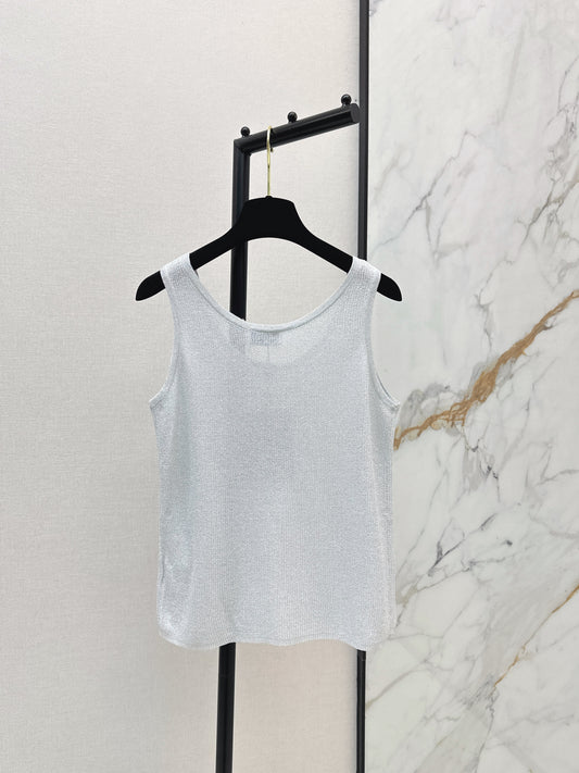 26SS NEW Hot rhinestone knitted vest