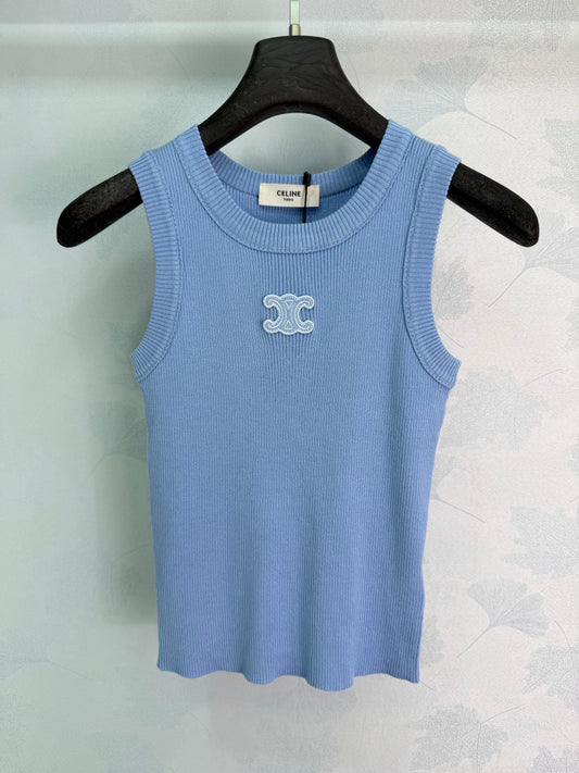 26SS NEW ribbed embroidered vest