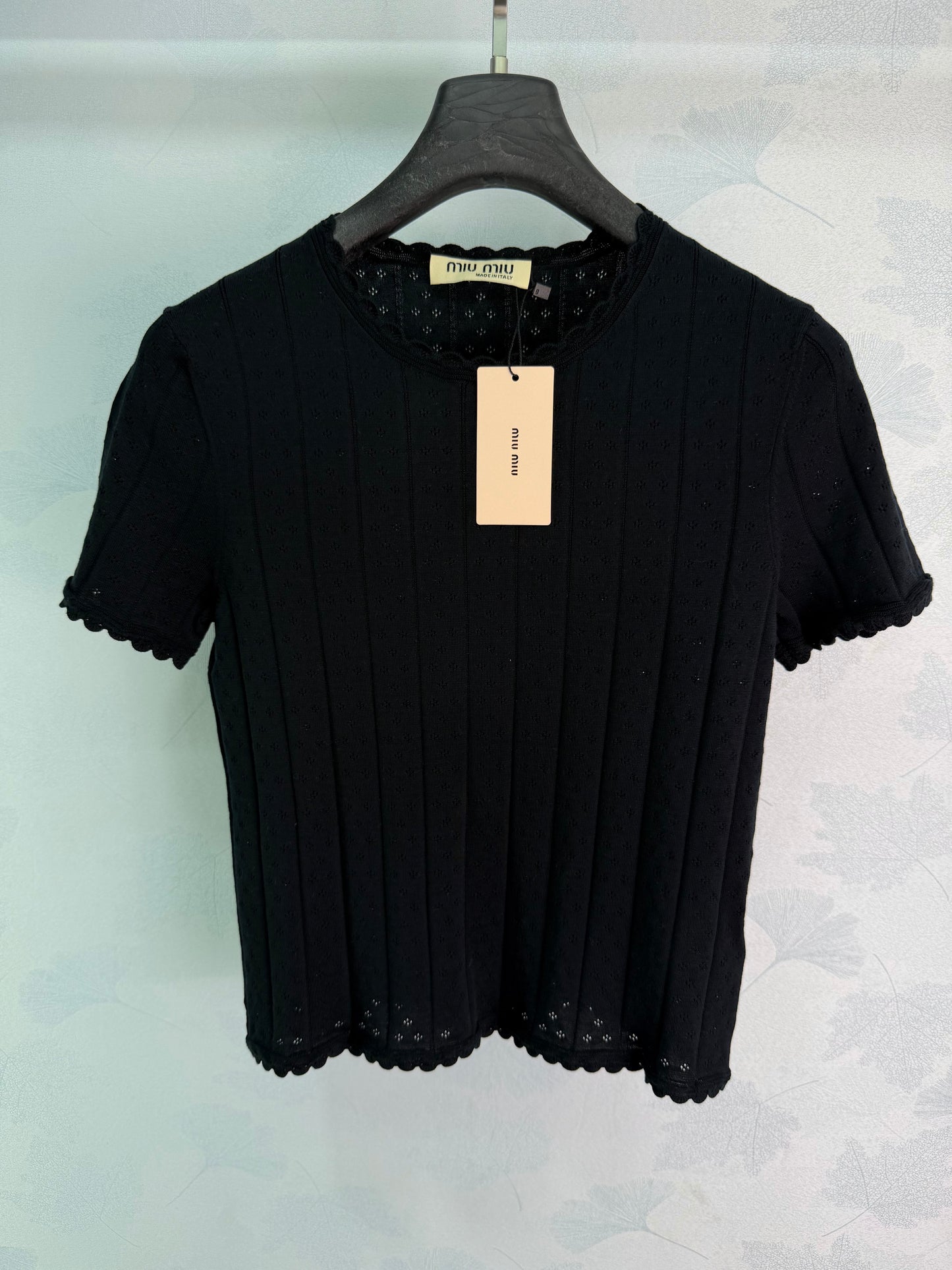 26SS NEW Hollow vertical striped knitted short sleeves