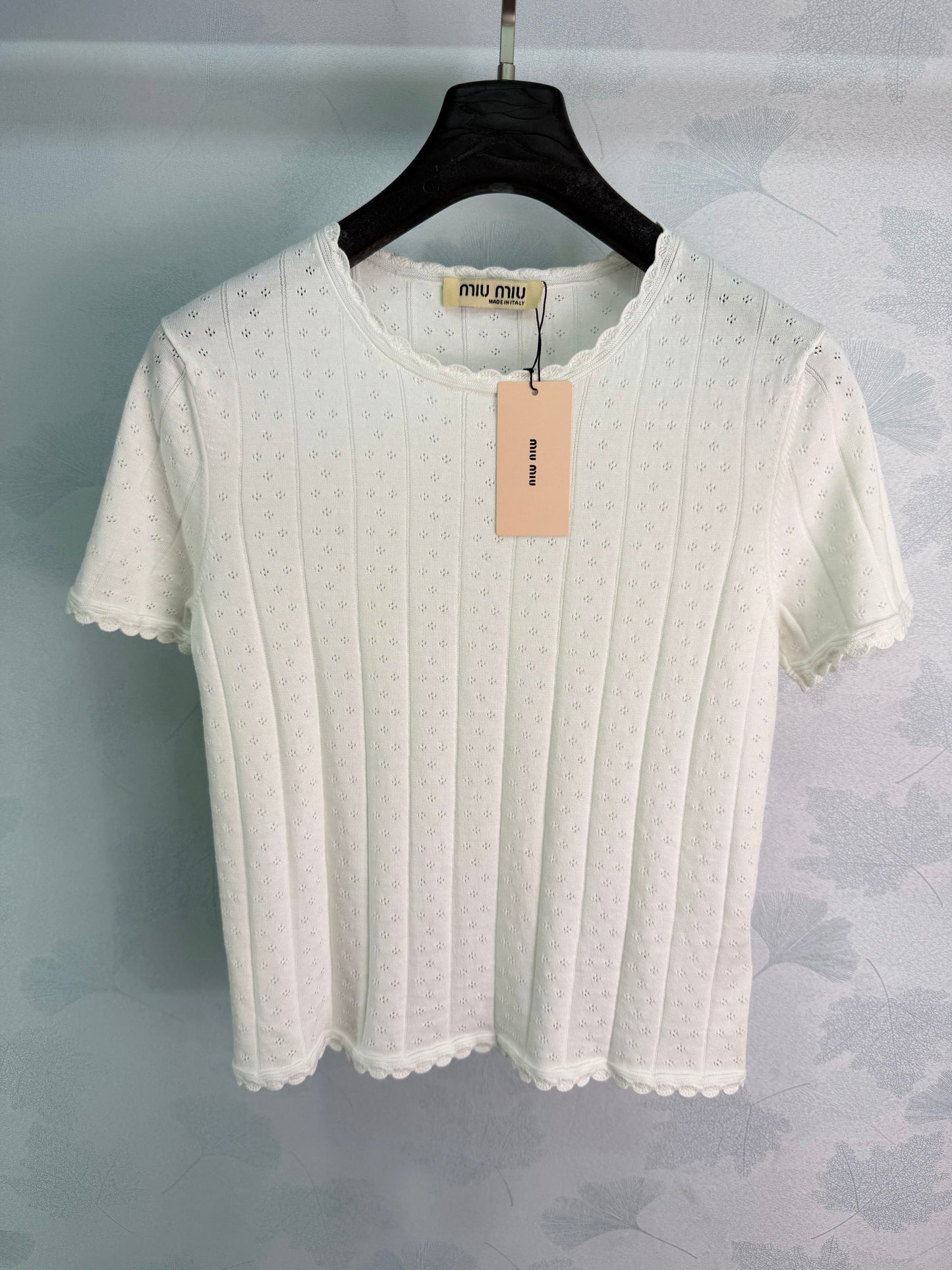 26SS NEW Hollow vertical striped knitted short sleeves