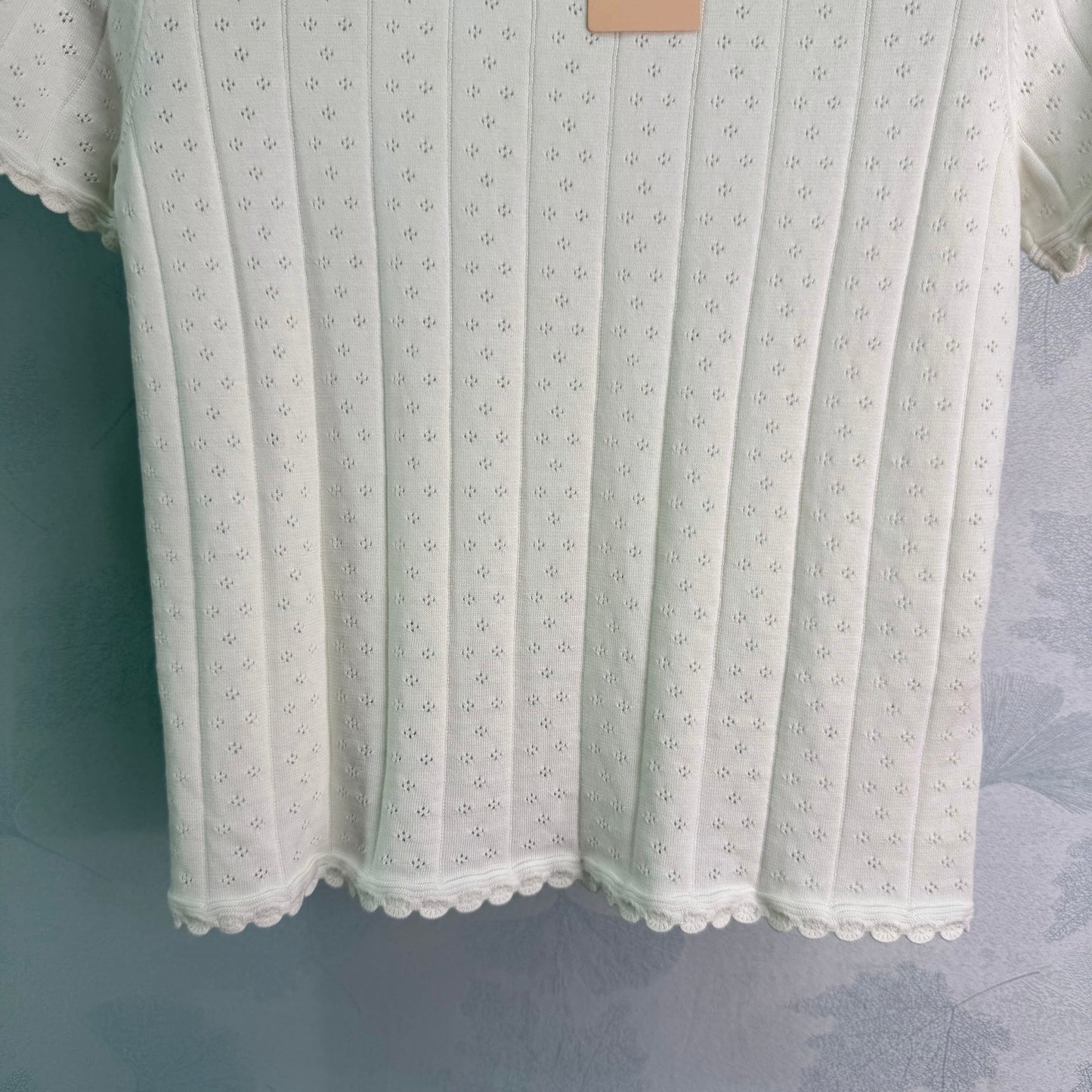26SS NEW Hollow vertical striped knitted short sleeves