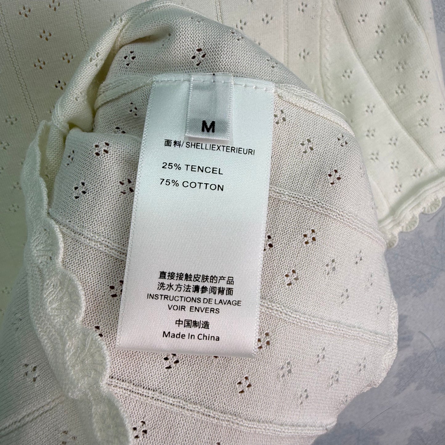 26SS NEW Hollow vertical striped knitted short sleeves