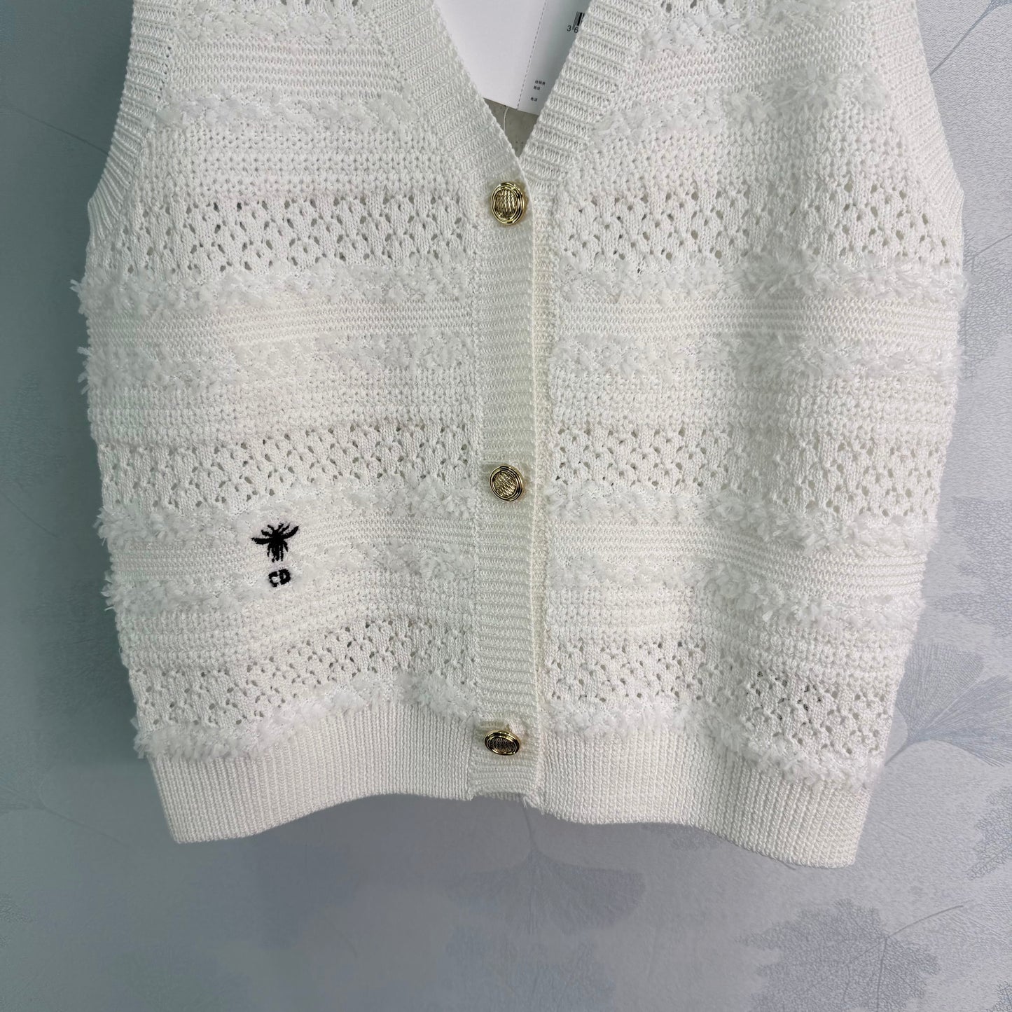 26SS NEW White hollow knitted vest