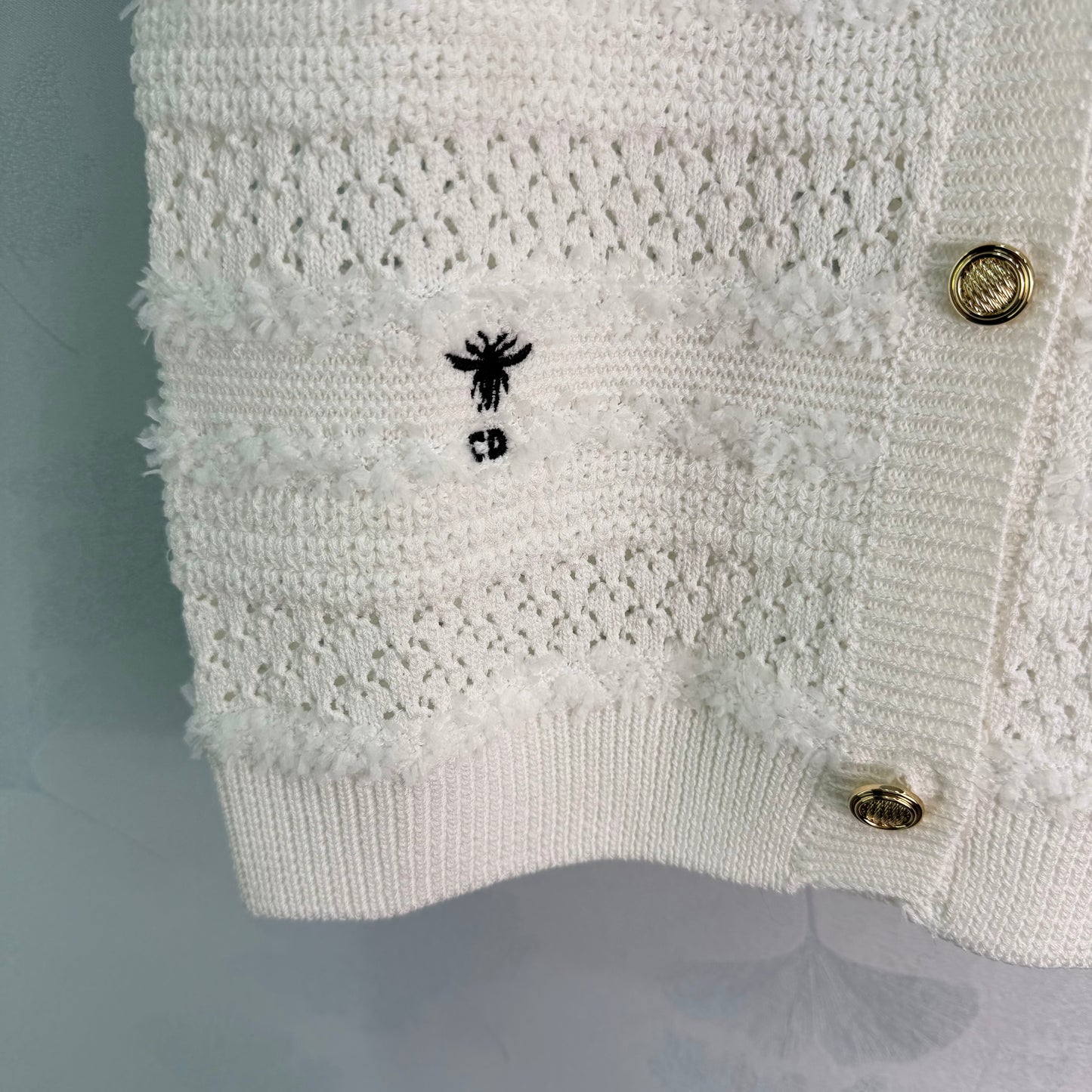 26SS NEW White hollow knitted vest