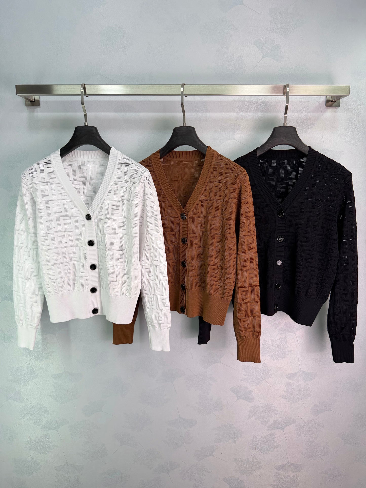 26SS NEW FF jacquard knitted cardigan