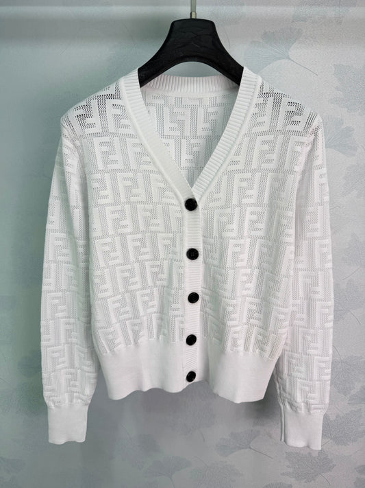 26SS NEW FF jacquard knitted cardigan